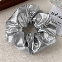 2个小号银色闪亮螺旋Y2K前卫时尚高端发圈，适合日常佩戴 - 銀色2pcs - 查看 4