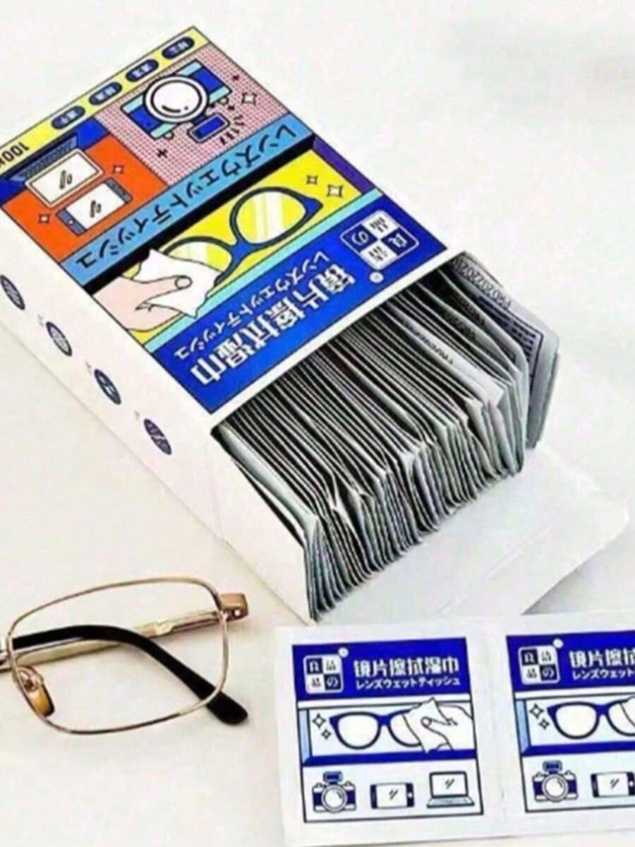 100/300pcs Compact Portable Wet Wipes. Eyeglass Cleaning Wet Wipes, Lens Anti-Fog Wipes, Suitable For Cleaning Glasses, Phones, And Various Screens, Essential For Travel, School, And Commute