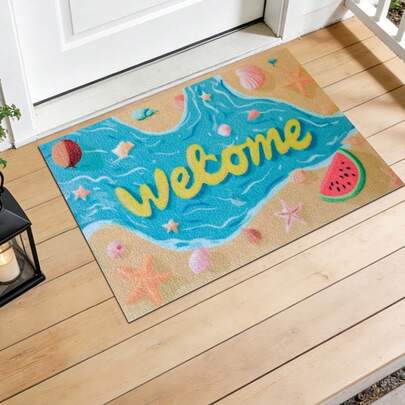1 件装夏季门垫，地毯，涤纶防滑底，耐用室内入口垫，厨房垫，户外地毯，适用于客厅、卧室、浴室、房间装饰