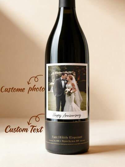 Nhãn dán chai rượu tùy chỉnh - Chống thấm nước, in chữ và ảnh theo yêu cầu. Quà tặng độc đáo cho gia đình và bao bì tự làm sáng tạo - Hoàn hảo cho đám cưới, kỷ niệm, sinh nhật, lễ đính hôn, tiệc độc thân và các dịp lễ đặc biệt.