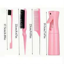 3pcs Watering Can Comb Set, Includes 1 Back Brush, 1 Hair Brush, 1 Rat Tail Comb, Smooth Grooming Set For Baby Hair - Pink - View 10