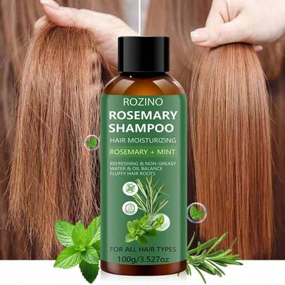 10-อิน-1 แชมพูโรสแมรี่และมิ้นท์, ควบคุมความมัน, เพิ่มวอลลุ่ม, ชำระล้าง. ลดผมชี้ฟูและผมขาดหลุดร่วงทันที, เนื้อบางเบา, ไม่มีสารตกค้าง, ให้ความชุ่มชื้นแก่ผมแห้งแตกปลายทันที, ทำให้ผมบางดูหนาและเต็มขึ้น. เหมาะสำหรับของชำร่วยงานแต่งงานหรือของขวัญเล็กๆ น้อยๆ.