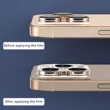 Lens Protective Film 1pc Shiny Diamond Apple 17 Pro Max Camera Lens Film All-In-One Smartphone 16 Pro Max Camera Protector 14 Pro/15 Pro Max/16/15/14 Transparent Rhinestone Lens Protective Ring Frame Tempered Glass Film Birthday Gift Party - Silver - View 6