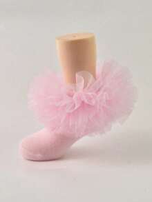 1双荷叶边泡泡公主风婴儿柔软袜子，适合幼儿女童 - 彩色 - 查看 3