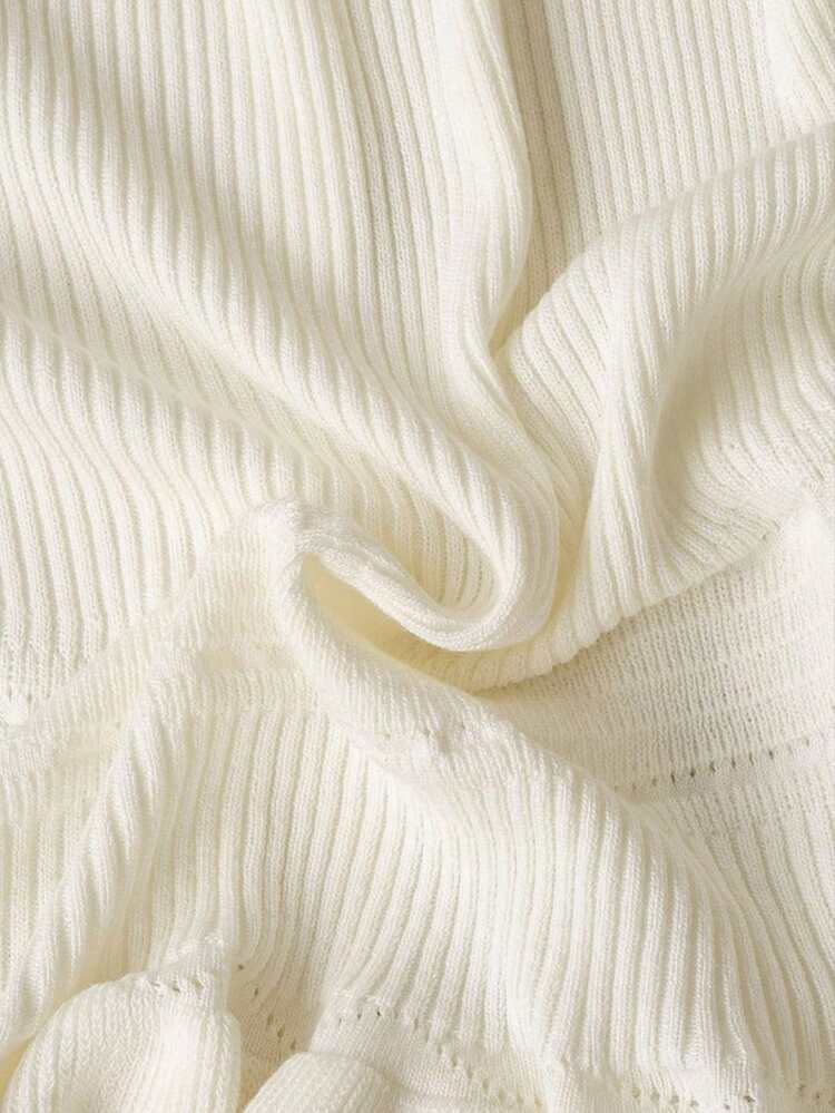 春夏款柔和风角边V领针织开衫，甜美显瘦，是理想的外套之选。 - 杏色 - 查看 9