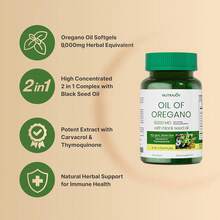 MONTUE 3 Packs Top Grade Oregano Black Seed Oil Blend 6000mg Per Serving, 300 Count 2 In 1 Formulated With Black Seed Oil 200mg, 4X Strength Carvacrol & Thymoquinone Plant Based, Immune Support - 150個 - 查看 5