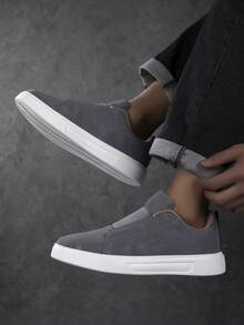 男士运动鞋、男士休闲鞋、时尚个性街头风学生帅气鞋、系带男鞋、男士滑板鞋 - 深灰色 - 查看 5