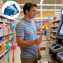 1 chiếc que cầm tay in 3D kiểu dáng thần kỳ, dùng để thanh toán không tiếp xúc, kiểu dáng Starlight Magic Wand, kèm vỏ bọc mở rộng thẻ NFC cho các trường hợp thanh toán chạm. - Nhiều màu - Xem 5