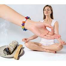 Bộ 1 vòng tay làm từ cây xô thơm, gỗ thiêng và đá pha lê tự nhiên - Hoàn hảo cho những người yêu thích thiền định và là món quà lý tưởng. - Bộ xô thơm - Xem 4