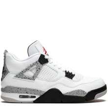 Nike Air Jordan 4 Retro Sneakers - Authentic Iconic Basketball Shoes | Viral 2026 Men's High-End Retro Streetwear | Premium Leather & Mesh Performance Trainers | Classic Air Cushioning & Support Wings | Legendary Designer Athletic Footwear - White Cement - 查看 9