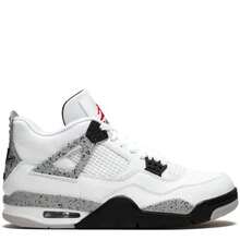 Nike Air Jordan 4 Retro Sneakers - Authentic Iconic Basketball Shoes | Viral 2026 Men's High-End Retro Streetwear | Premium Leather & Mesh Performance Trainers | Classic Air Cushioning & Support Wings | Legendary Designer Athletic Footwear - White Cement - 查看 13