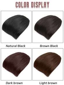 女士假发，带刘海，无鬓角，眉毛上方刘海，自然无缝，采用高温纤维制成，直刘海，合成假发。 - 彩色 - 查看 5