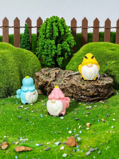 5Pcs Mini Resin Bees Butterflies Gnomes Figurines Spring Fairy Gnome Ornaments For DIY Fairy Garden Micro Landscape Car Home Decor Valentine Party Gift Bag Stuffers