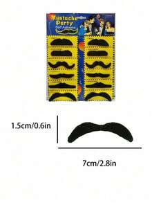 12pcs Black Fake Mustache, Photography Props And Party Supplies - Multicolor - View 2