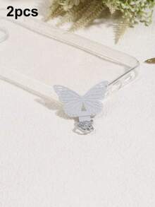 360°旋转超薄0.2mm手机垫，复古蝴蝶图案，304不锈钢手机夹，手机挂绳配件，单扣垫，超薄防丢背贴，坚固连接垫，单耳耳机夹，通用腕带金属垫贴片夹 - 彩色 - 查看 15