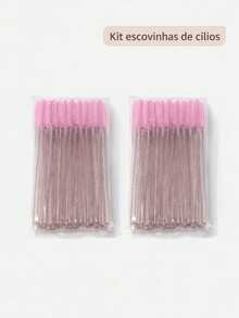 Wholesale Glitter Brush Kit For Eyelash Extensions, Eyebrows, And Micropigmentation - Disposable Brush Kit For Eyelashes And Eyebrows – Hygiene And Precision - Màu Hồng baby - Xem 3