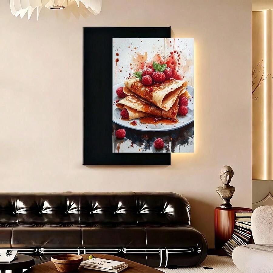 Con marco 1 pieza, con marco,  póster de crepes francesas, postre de panqueques, decoración de cocina de arte culinario francés, póster de cocina, póster de café, comida retro, regalo de comida - 3G609G0430 - Enmarcado - Ver 1