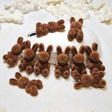 10件套大号植绒亚克力兔子组合，单面植绒亚克力材质，植绒动物珠子，DIY发夹/发带/发饰，手机壳DIY材料，复活节礼物，节日用品，理想礼品 - 彩色 - 查看 8