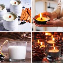 Pcs Wooden Candle Wicks Kit, Includes 50 Wood Wicks (5.1 X 0.5in), 50 Iron Stands And 50 Wick Stickers, Naturally Less Candle Cores For DIY Candle MaFKing - 150 - 查看 7