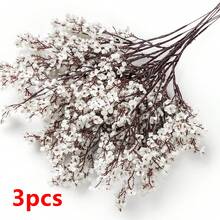 3支人造满天星花束，适用于婚礼、家居、餐厅、卧室、花瓶装饰、节日生日派对、婚礼装饰、鲜花、情人节礼物、新年DIY材料、毕业礼物等。 - 純白色 - 查看 5