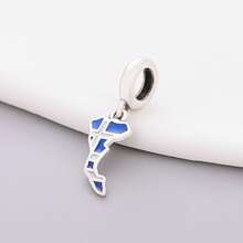 HuooNew 1pc 925 Sterling Silver CORFU Map Pendant, Commemorative Gift - Silver - View 4