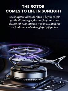 1pc Solar Powered Helicopter Aromatherapy Ornament - Automatic Rotating Blades, 4 Colors - Includes 5ml Refill Essential Oil, Wooden Chips And Dropper, Suitable For Car, Study, Room, Bedroom And Home Decor, Perfect Gift For Car Enthusiasts. Creative Ornament - Helicopter - View 5