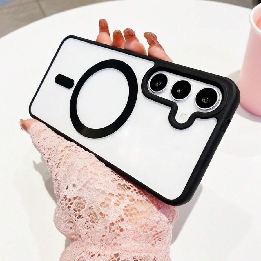 1PC Black Compatible With Samsung Galaxy A57,A37,A56, A36, A26, A16, S25FE, A17 Phone Cases, Strong Magnetic Absorption Ultra-Thin Anti-Fall Protective Case, Galaxy S26Ultra/S26Plus/S26/S26Edge/S26Pro/S25 Ultra, S24 Ultra Transparent Hard Back Cover,And Compatible With IPhone 17pro/17promax/Apple Air/17/17E/16pro/16promax/16plus/16/16E/SE4/15pro/15promax/15plus/15