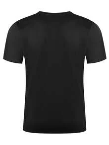 BROOKLYN Casual Breathable  Street Fashion Men's Comfortable Oversized T-Shirt-Unisex Casual Vintage Street-Style Loose-Fit Cotton T-Shirt Top - 黑色 - 查看 2