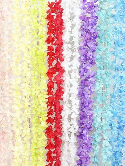 1/3/5Pcs Artificial Cherry Blossom Vine Embroidered Garland, 2m Long, Suitable For Home Decor, Wedding Venue Decor, Room/Bathroom Wall Decor, Outdoor Garden Decor, Birthday Party Decor, Valentine's Day And Mother's Day Decor