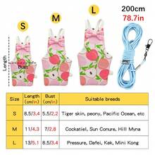 1pc Flight Leash + 1pc Bird Outfit, Ultra-Light Bird Leash Set, Fashionable Cute Cartoon Bird Diaper Pants Clothes, No Foot Damage, Dedicated Bird Walking Flight Leash, Diaper Flight Suit, Suitable For Bird Outdoor Dressing And Flight Use - View 6