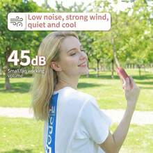 Ventilador eléctrico pequeño de mano para mujeres, batería recargable, alta velocidad de viento, ventilador de carga silencioso para exteriores, compacto y portátil para viajes al aire libre - rosa - Ver 8