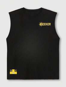 Strevion OBM Men X Harry Potter Áo tank top nam phong cách thường ngày, đa năng, tối giản, chủ đề Hufflepuff trong Harry Potter, in hình đồ họa thể thao. - màu đen - Xem 2
