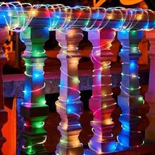 Multi-Color Changing Solar LED Light Tube, Flexible Solar Powered String Lights, 8 Modes IPX4 Waterproof Auto Sensor, Suitable For Christmas, Halloween, Outdoor Garden Party Decor - Colored Light - View 4