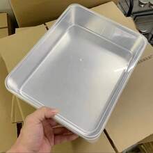 Stainless Steel Tiramisu Dish, Flat Square Tray, Rectangular Box With Lid, Steaming Cake Baking Tray, Serving Platter - Multicolor - View 4