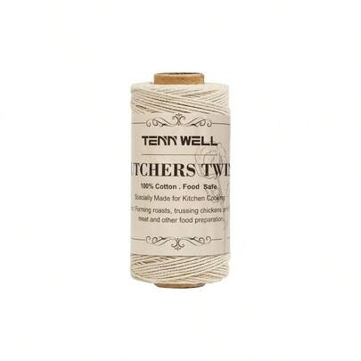 Butchers Cooking Twine, 328 Feet 3Ply 1mm Cotton Bakers Twine, Food  Kitchen String Roasting, Trussing Meat And Turkey, Food Prep, Baking And More