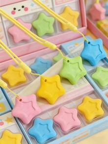 4pcs Anti-Drop Star-Shaped Random Color Erasers With String, Super Clean No Crumbs, Suitable For Students, Finding Small Items, Perfect For School Year Gifts - Multicolor - View 3