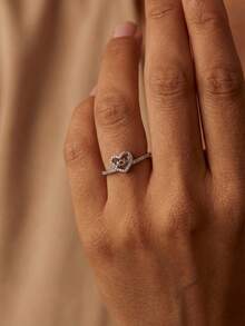 ESBERRY 1 chiếc nhẫn bạc 925 Sterling tối giản, thanh lịch, đính kim cương hình chữ "Mom", thích hợp đeo hàng ngày, quà tặng Ngày của Mẹ, trang sức tinh tế, quà sinh nhật. - chiếc nhẫn tình yêu kim cương - Xem 3