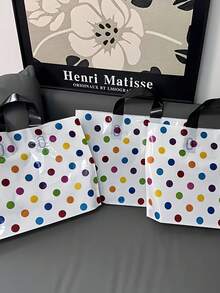 10/20pcs Colorful Polka Dot Gift Bags, Made Of Durable Plastic, Suitable For Fashion Gifts, Shopping And Party Favors. These Portable Gift Bags Are Perfect For Holidays, Celebrations And Daily Use, Great For Holiday Party Giveaways - Polka Dots - View 5