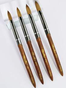 Cọ vẽ móng OLASALON 100% lông chồn, cán gỗ đàn hương, đầu kim loại (màu nâu), thích hợp cho móng gel, móng acrylic, dụng cụ chuyên nghiệp tại salon làm móng, tự làm móng tại nhà. - màu nâu - Xem 7