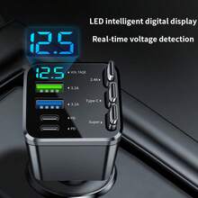 Nuokaiqi 7-In-1 Vehicle Charger, 120W Fast Charging With 70cm Extendable Cable, Built-In 180° Adjustable TYPE-C/IOS Interface And 80cm Extendable Cable, Multi-Functional Vehicle Charger - New - View 11
