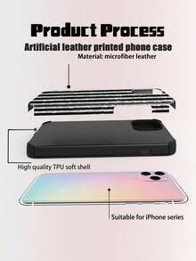 1 chiếc ốp lưng điện thoại giả da mềm mại, chống sốc, họa tiết ngôi sao lấp lánh sọc, phù hợp với Apple 17 Pro Max/16 Pro Max/16 Plus/13 Pro Max/14 Pro Max 13 14 11 12 Pro 11/15 Pro, Galaxy S24 Ultra, thiết kế lỗ loa, quà tặng ngày lễ - màu đen - Xem 3