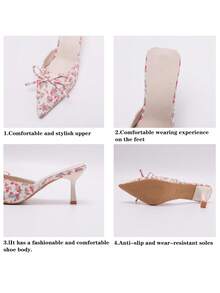 性感女士小猫跟鞋，尖头漆皮细高跟红色婚鞋，伴娘鞋，百搭优雅成熟女士后系带凉鞋 - 紅色 - 查看 8