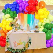 112 buc baloane curcubeu colorate ghirlandă arc kit, baloane din latex culori asortate pentru petrecere de ziua de naștere copil duș nuntă mireasă aniversare decorare - Multicolor - Vizualizare 3