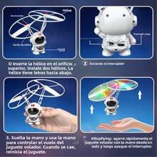 Juguetes voladores en miniatura y drones aptospara nifiosperfectos para regalos de cumpleafiosy Navidad. incluyemini robots y astronautas conluces LED, ideales para jugartanto en interiorescomo en exteriores - Blanco - Ver 7