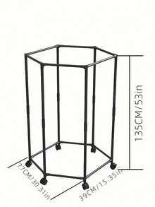 Premium 360° Rotating Double-Layer Hexagonal Bathroom Shelf, Balcony Drying Rack, Movable Floor-Standing Clothes Drying Rack, Minimalist Multi-Layer Living Room Hanging Clothes Rack, Hexagonal Multi-Function Balcony Home Movable Floor-Standing Drying Rack - Floor-standing Clothes Rack - View 6