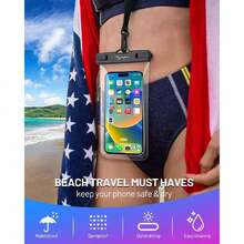 Waterproof Pe Pouch Bag - 7.5in Waterproof Pe Case For Beach Travel Must Haves, IPX8 Underwater Holder With Lanyard For IPe 16 15 Pro Max Galax24+ 23 Pixel 8a, Cruise Essentials,44289559 - Màu xanh lam - Xem 5