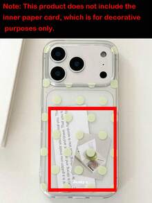 Ốp lưng điện thoại trong suốt lấp lánh hình ngôi sao cho iPhone 17 Pro Max, 16, 15, 14, 13, 12 Pro Max, 11, ốp bảo vệ chống rơi vỡ lấp lánh như mơ, quà tặng phong cách Hàn Quốc - chấm bi màu xanh bạc hà - Xem 4