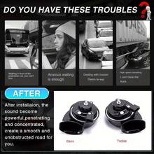 12V 防水双音蜗牛汽车喇叭，超响亮，兼容丰田 Tacoma/Highlander/Tundra - 黑色 - 查看 3