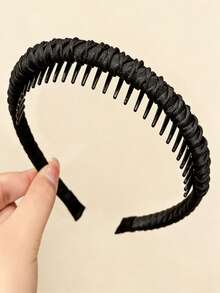2pcs High Crown Hair Hoop With Teeth, Non-Slip Wrap Headband, Elegant Versatile Hair Accessory Hair Band Hairband - Multicolor - View 5