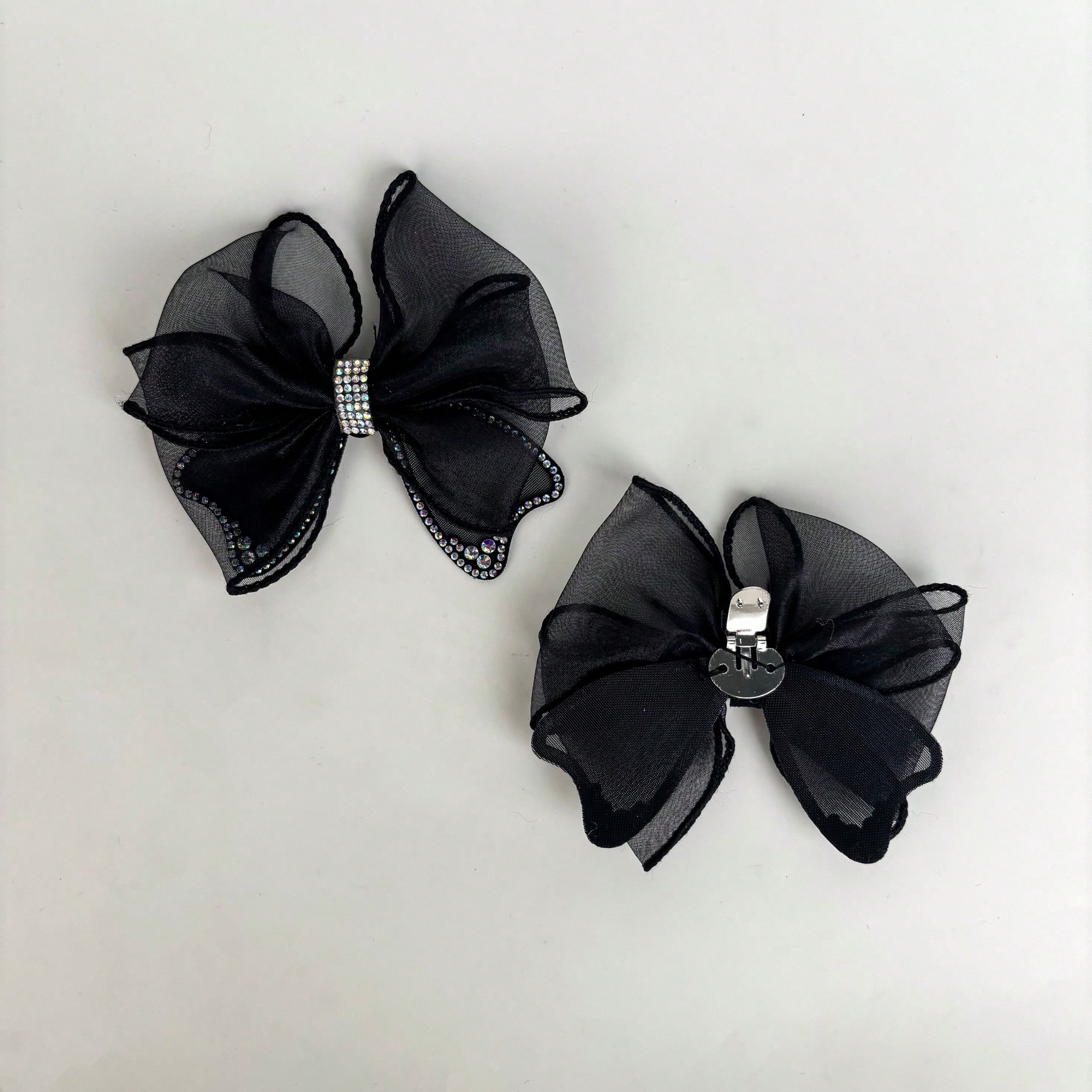 زوج من مشابك الأحذية الفاخرة المرصعة بالراين والشب...